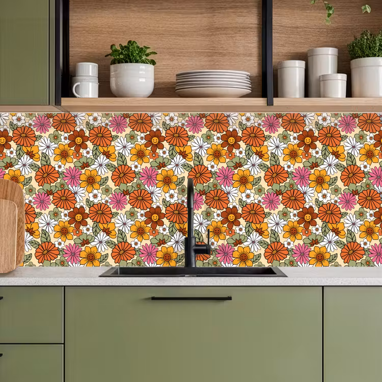 Schienale cucina - Vintage - Fiori - Modelli — 8