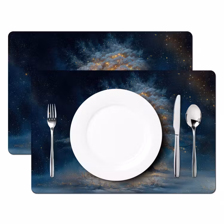 Tovaglietta in vinile - Albero della vita - Notte - Buio - Blu — 2
