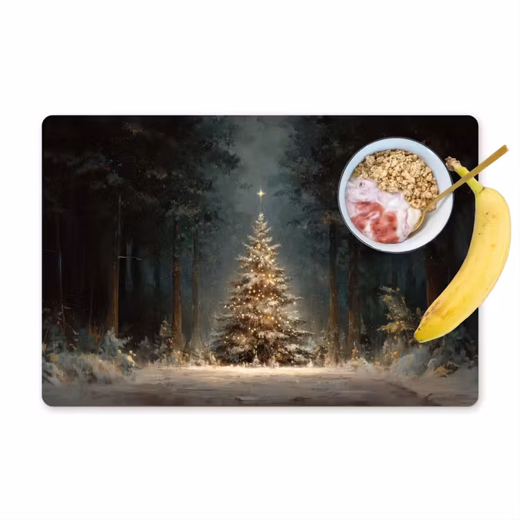 Tovaglietta in vinile - Albero di Natale - Foresta - Neve - multicolore — 1
