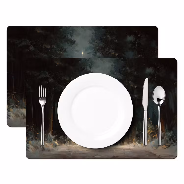 Tovaglietta in vinile - Albero di Natale - Foresta - Neve - multicolore — 2