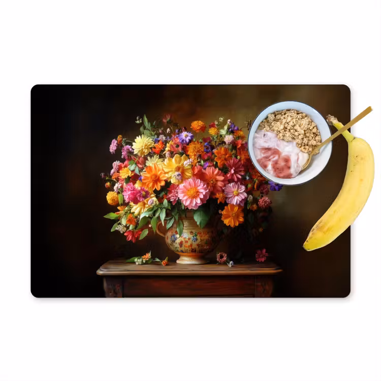 Tovaglietta in vinile - Colori - Bouquet - Vaso - Legno — 1