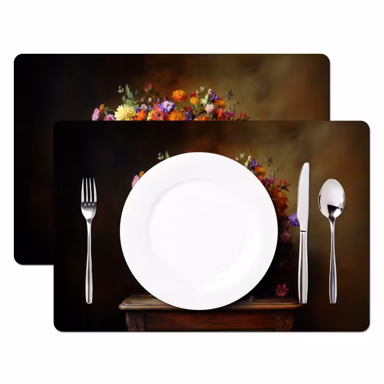 Tovaglietta in vinile - Colori - Bouquet - Vaso - Legno — 2