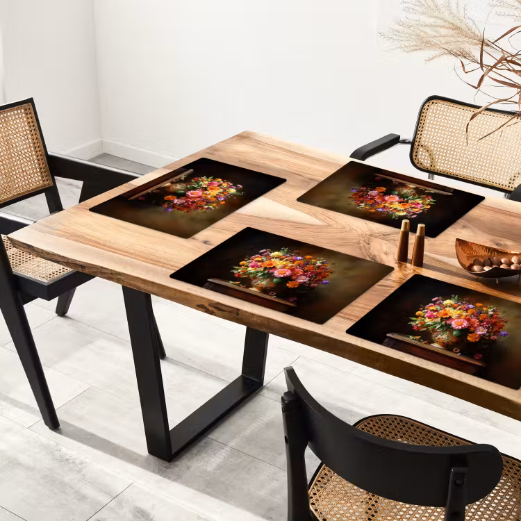 Tovaglietta in vinile - Colori - Bouquet - Vaso - Legno — 4