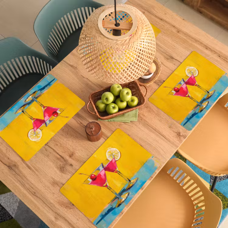 Tovaglietta in vinile - Bicchieri - Cocktail - Limone - Ciliegia — 3