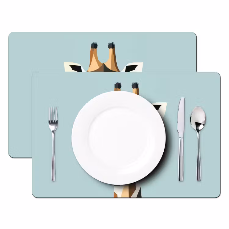 Tovaglietta in vinile - Giraffa - Illustrazione - Marrone - Minimalista — 2