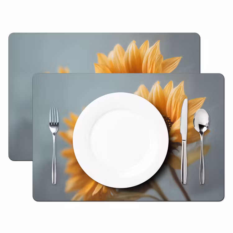 Tovaglietta in vinile - Girasoli - Giallo - Sfumato — 2
