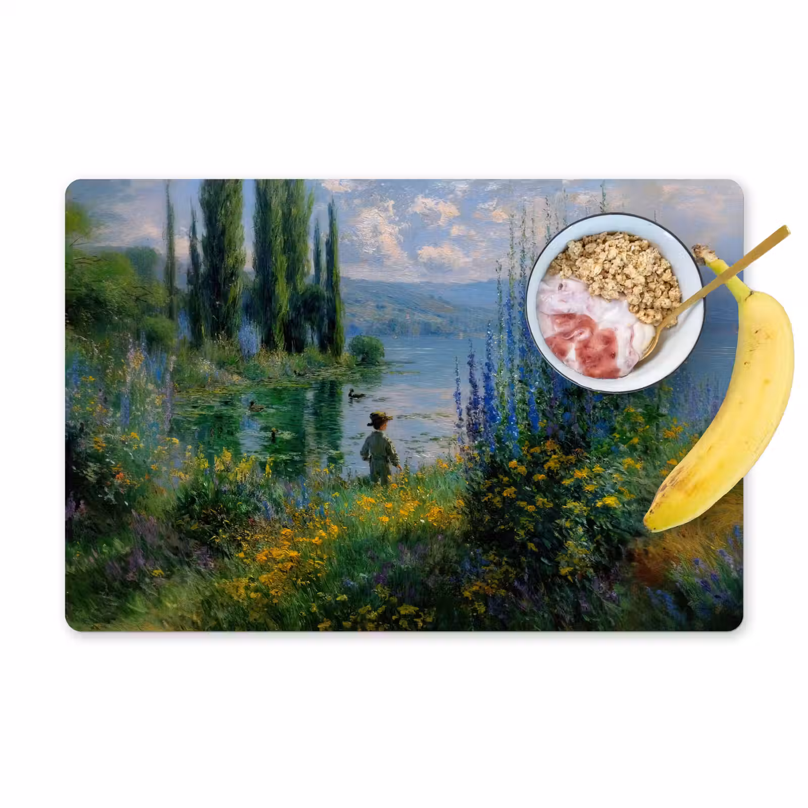 Tovaglietta in vinile - Fiori - Lago - Bergen - Verde — 1