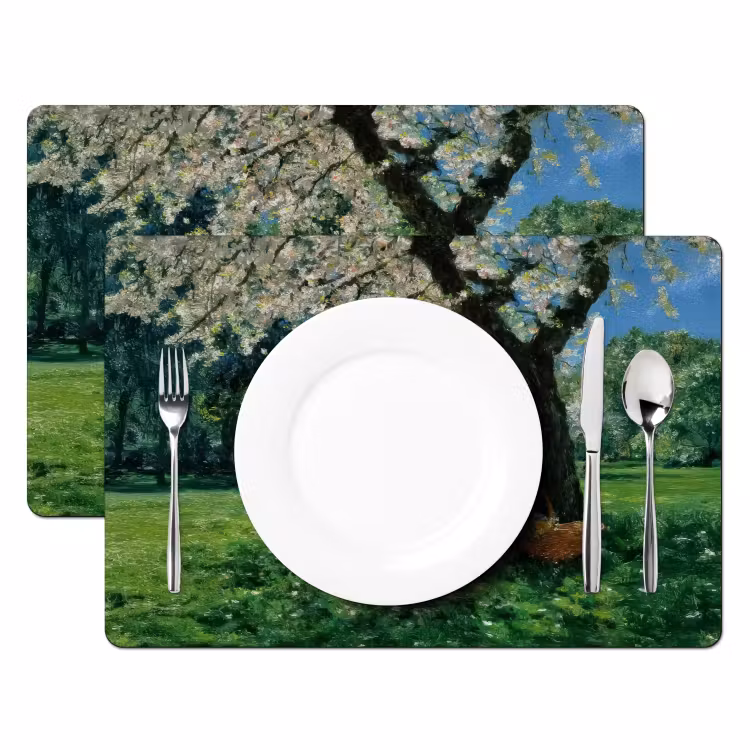 Tovaglietta in vinile - Donna - Albero - Libro - Cestino — 2