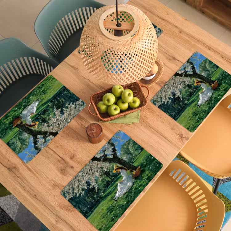 Tovaglietta in vinile - Donna - Albero - Libro - Cestino — 3