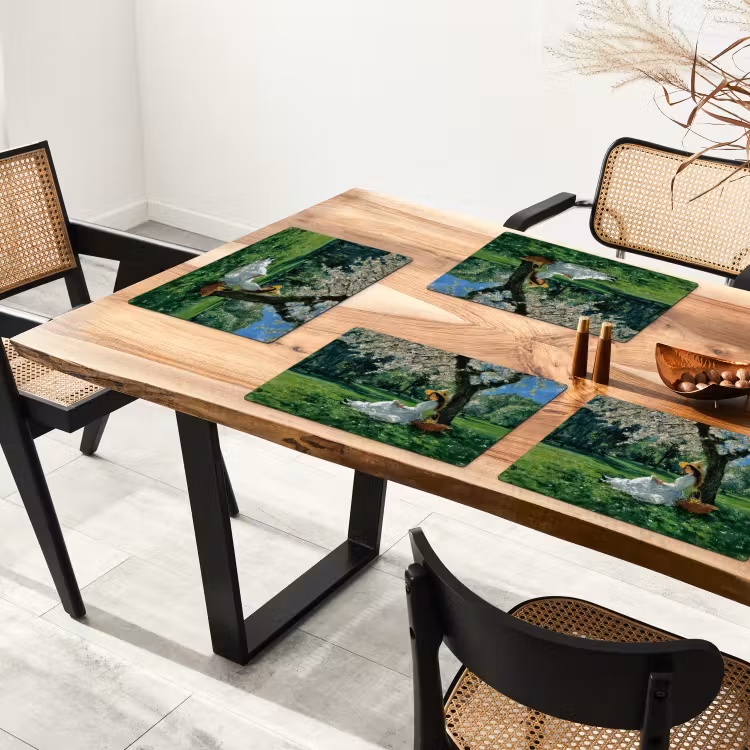 Tovaglietta in vinile - Donna - Albero - Libro - Cestino — 4