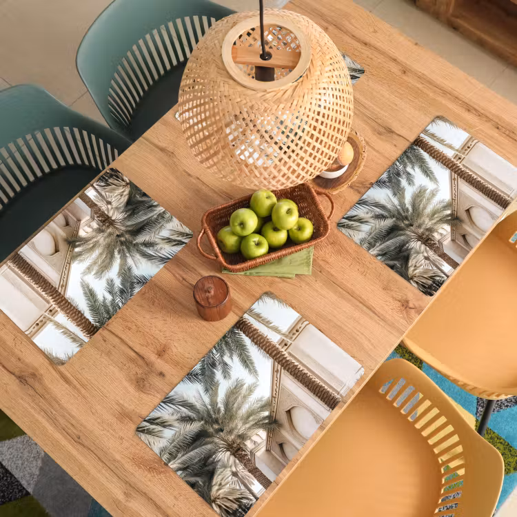 Tovaglietta in vinile - Edificio - Palme - Beige - Sole — 3