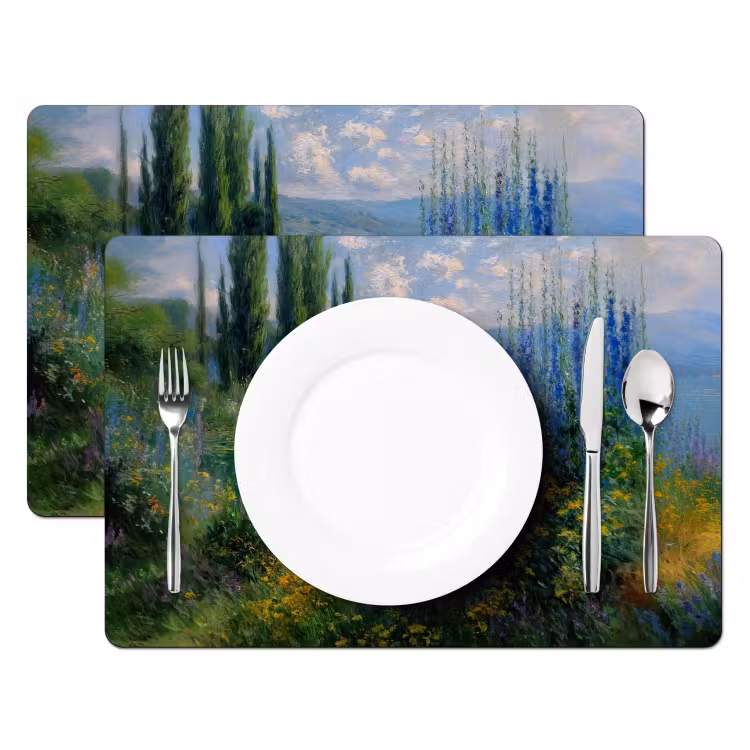 Tovaglietta in vinile - Fiori - Lago - Bergen - Verde — 2