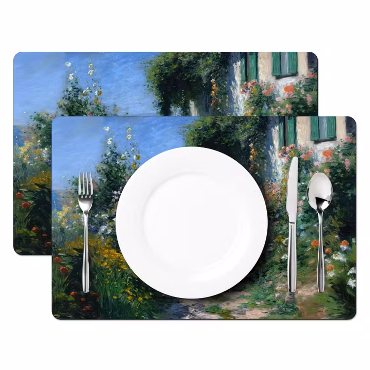 Tovaglietta in vinile - Gatto - Donna - Fiori - Casa — 2