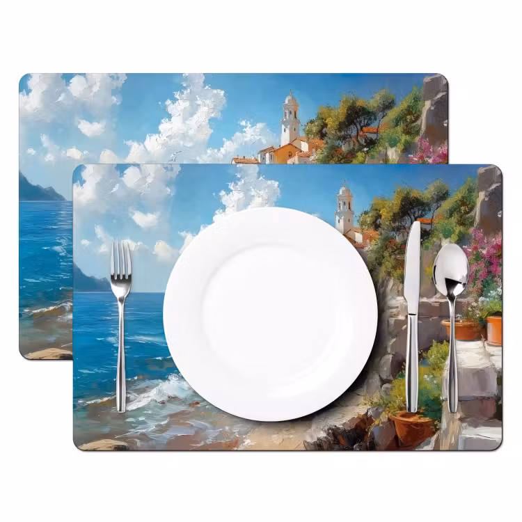 Tovaglietta in vinile - Barche - Rocce - Mare - Sole — 2