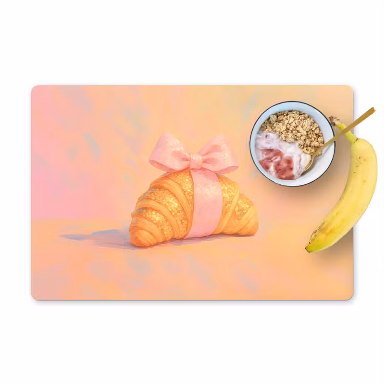 Tovaglietta in vinile - Croissant - Papillon - Rosa — 1