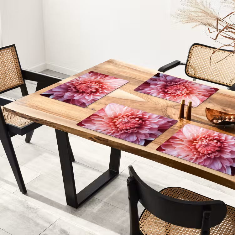 Tovaglietta in vinile - Dalia - Fiore - Primo piano - Rosa — 4