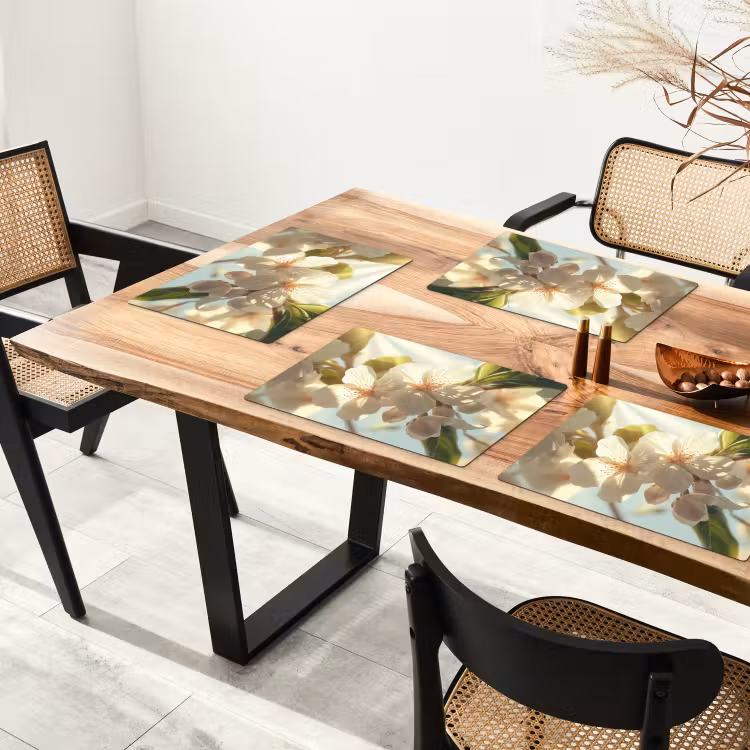 Tovaglietta in vinile - Fiori - Bianco - Raggi di sole - Petali — 4
