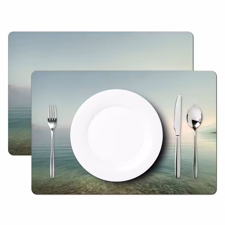 Tovaglietta in vinile - Mare - Orizzonte - Blu - Nebbia — 2