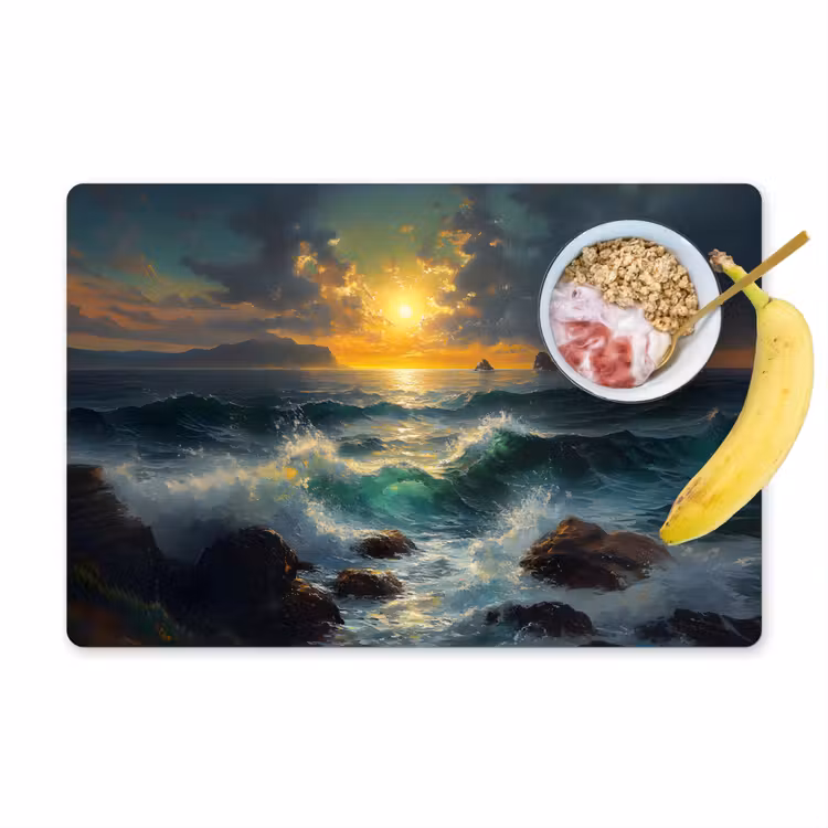 Tovaglietta in vinile - Mare - Sole - Onde - Rocce — 1