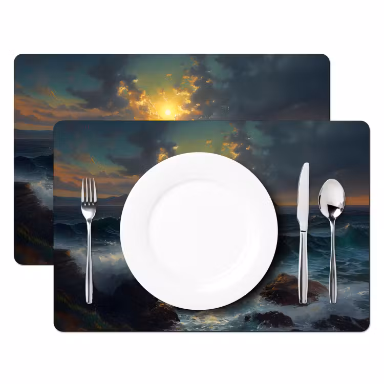 Tovaglietta in vinile - Mare - Sole - Onde - Rocce — 2