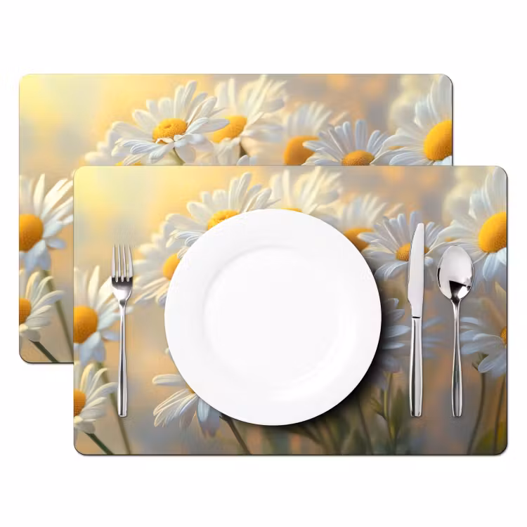 Tovaglietta in vinile - Margherite - Bianco - Luce solare — 2