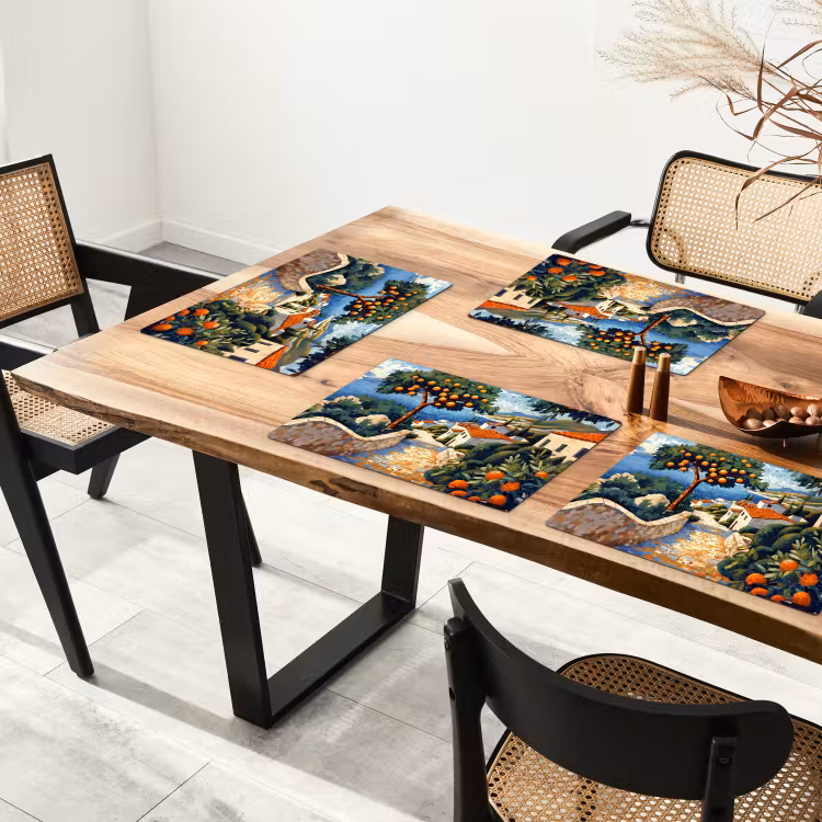 Tovaglietta in vinile - Case - Mosaico - Aranci - Mare — 4