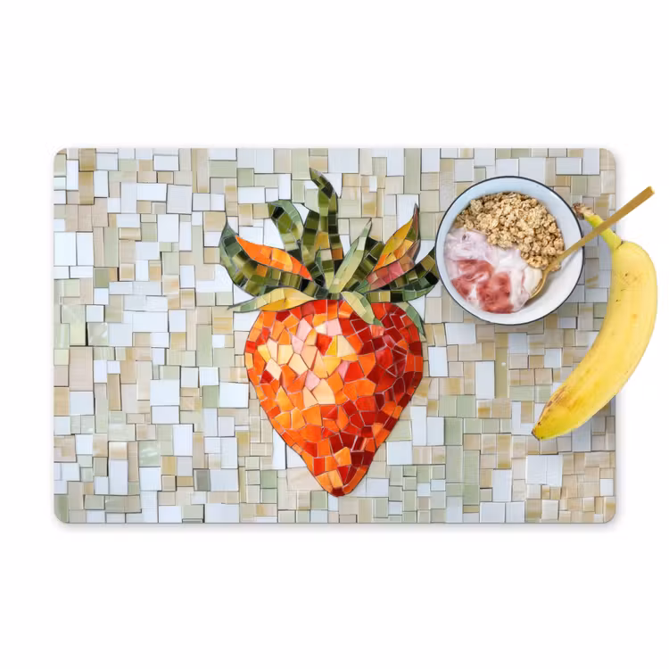 Tovaglietta in vinile - Fragola - Rosso - Mosaico - Frutta — 1