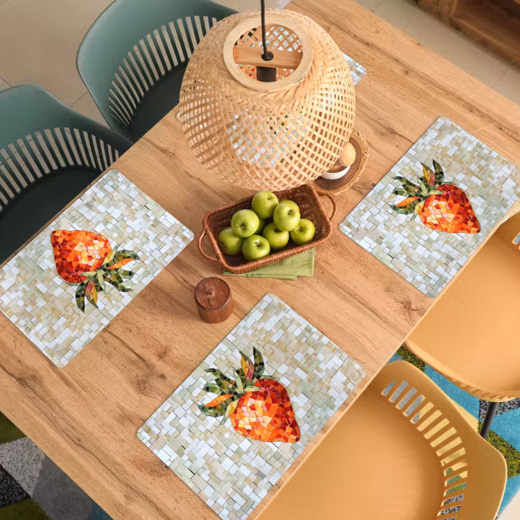 Tovaglietta in vinile - Fragola - Rosso - Mosaico - Frutta — 3