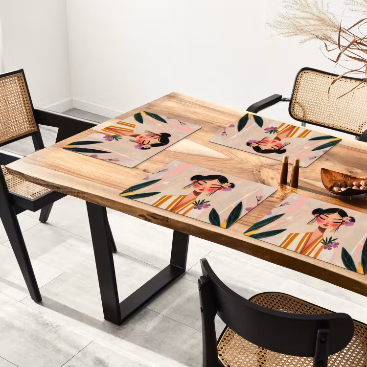 Tovaglietta in vinile - Donna - Fiori - Pastello — 4