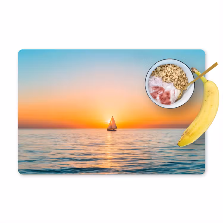 Tovaglietta in vinile - Mare - Barca a vela - Tramonto — 1
