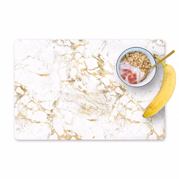 Tovaglietta in vinile - Bianco - Marmo - Lusso - Oro — 1