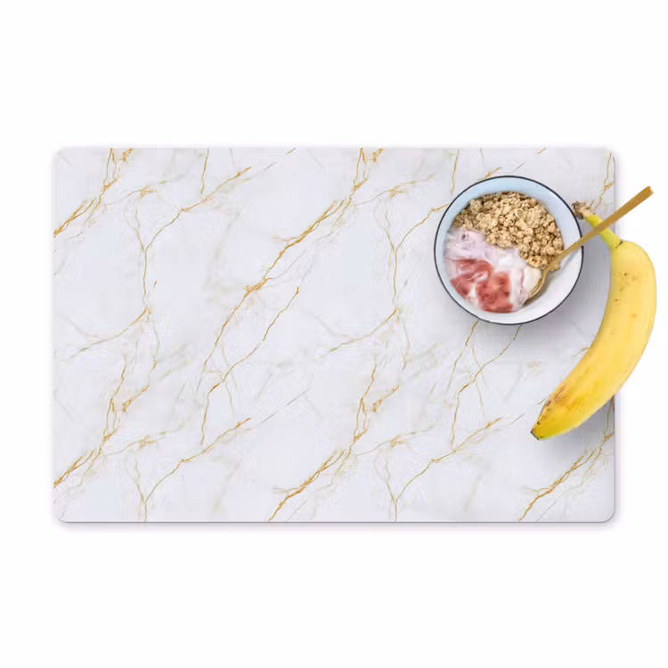 Tovaglietta – 6 pezzi - Bianco - Marmo - Oro - Lussuoso — 1