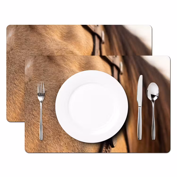 Tovaglietta – 6 pezzi - Cavallo - Occhio - Marrone — 2