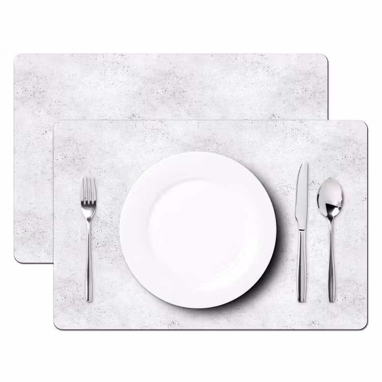 Tovaglietta – 6 pezzi - Grigio chiaro - Struttura in cemento - Sottile — 2