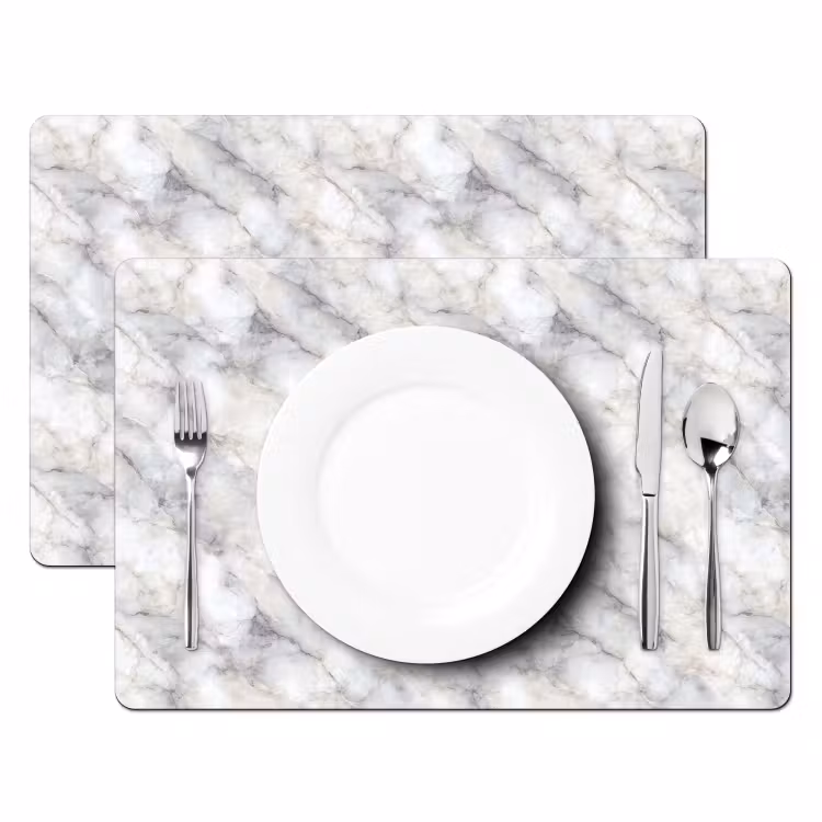 Tovaglietta – 6 pezzi - Grigio - Marmo - Dettagli — 2