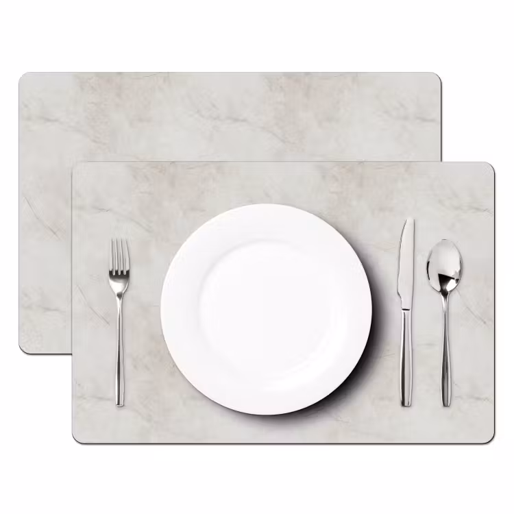 Tovaglietta – 6 pezzi - Grigio - Marmo - Venature — 2
