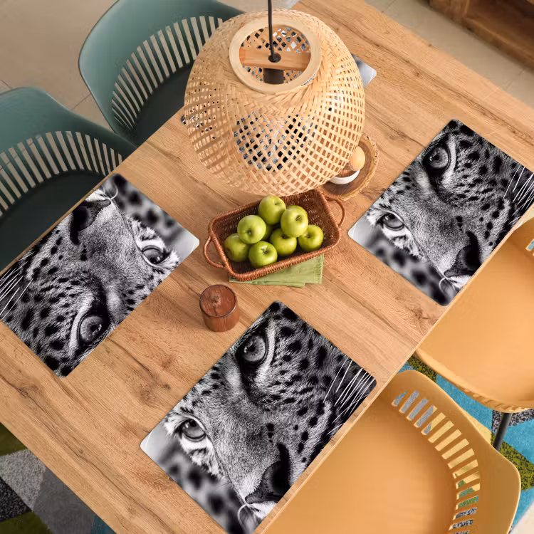 Tovaglietta – 6 pezzi - Leopardo - Nero - Bianco - Occhio — 3