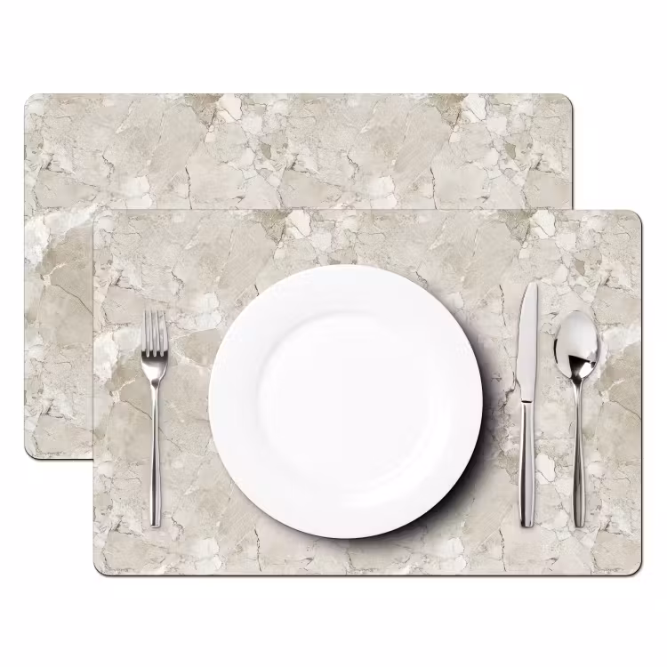 Tovaglietta – 6 pezzi - Marmo - Grigio - Venature — 2