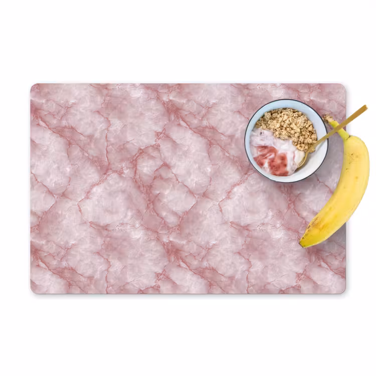 Tovaglietta – 6 pezzi - Rosa - Marmo di quarzo - Venature — 1