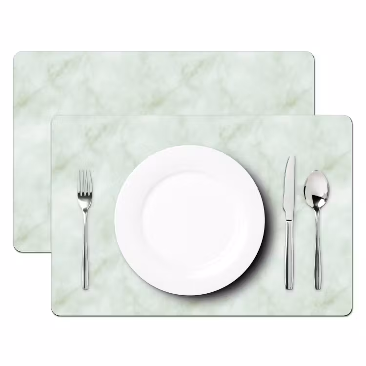 Tovaglietta – 6 pezzi - Verde - Marmo - Venature fluide — 2