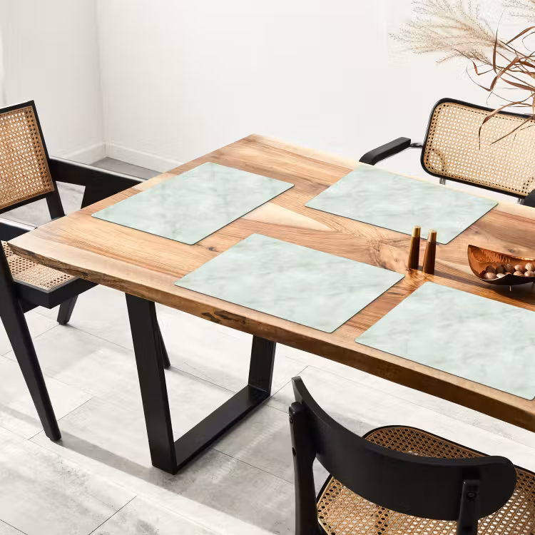 Tovaglietta – 6 pezzi - Verde - Marmo - Venature fluide — 4