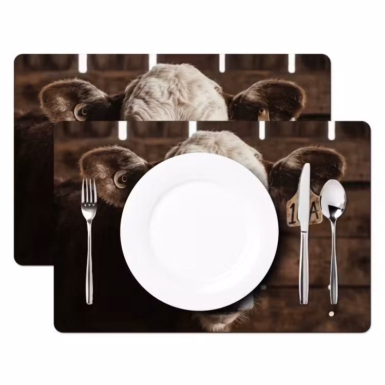 Tovaglietta – 6 pezzi - Vitello - Marchio di garanzia - Stalla di legno — 2