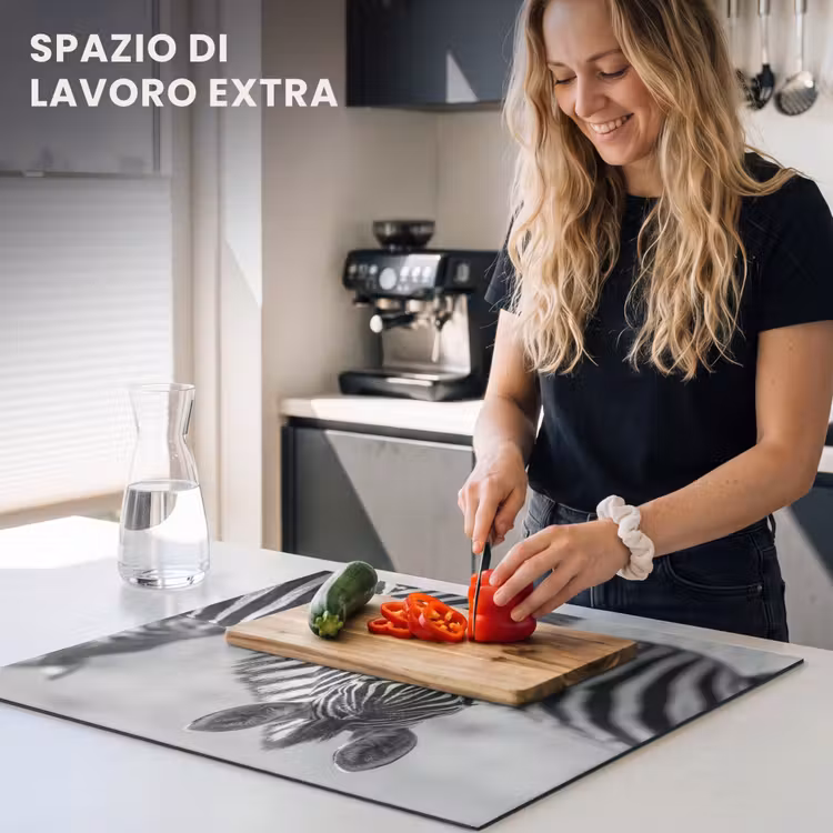 Protezione piano induzione - Zebre - Nero - Bianco — 5