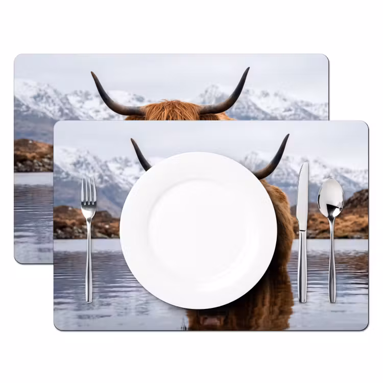 Tovaglietta – 6 pezzi - Highlander scozzese - Marrone - Acqua — 2