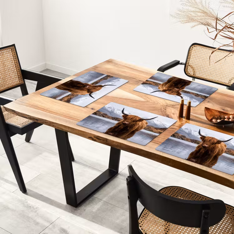 Tovaglietta – 6 pezzi - Highlander scozzese - Marrone - Acqua — 4