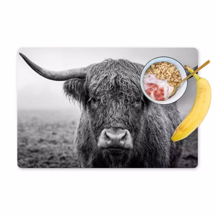 Tovaglietta – 6 pezzi - Highlander scozzese - Nero - Bianco - Erba — 1