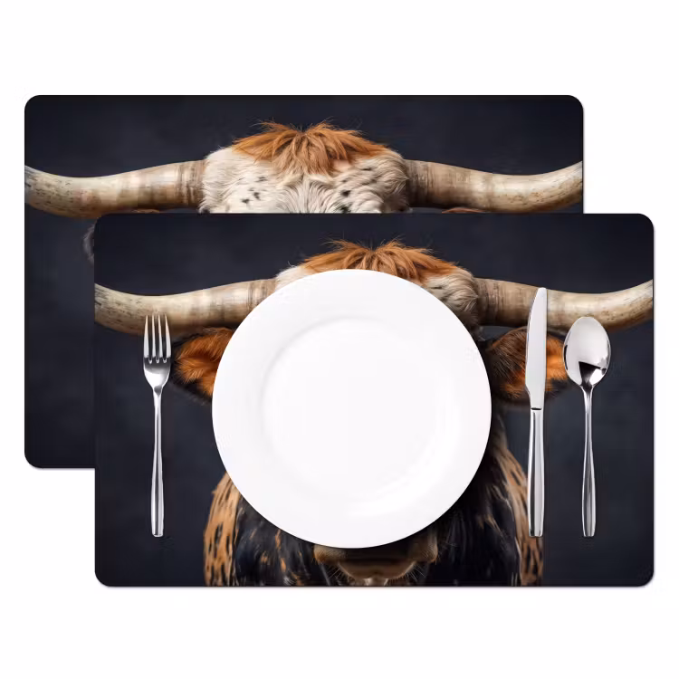 Tovaglietta – 6 pezzi - Toro - Colorato - Corna — 2