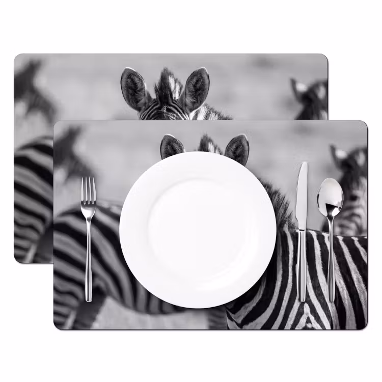 Tovaglietta – 6 pezzi - Zebre - Nero - Bianco — 2