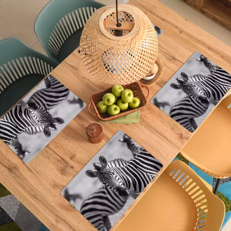 Tovaglietta – 6 pezzi - Zebre - Nero - Bianco — 3