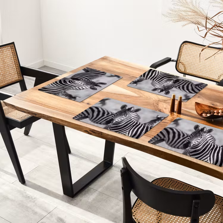 Tovaglietta – 6 pezzi - Zebre - Nero - Bianco — 4